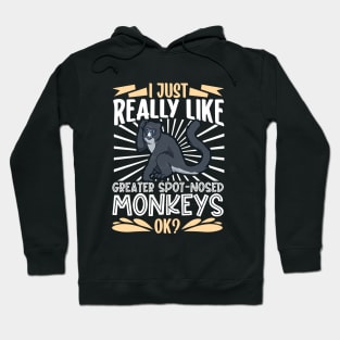 I just really love Greater Spot-Nosed Monkeys Hoodie